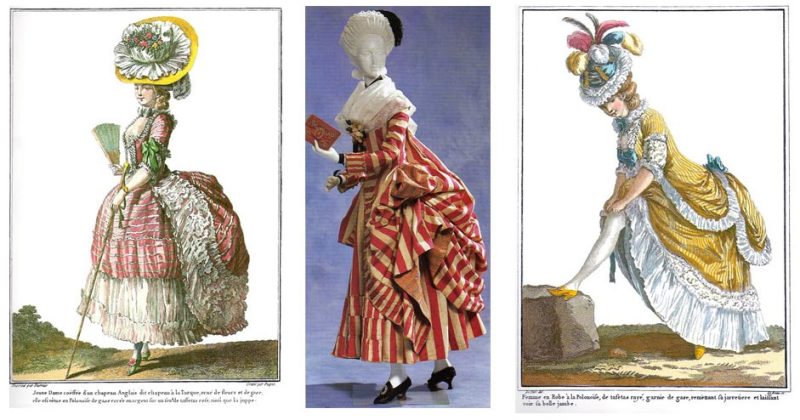 An image of three Regency ladies in flowing ankle-length dresses.