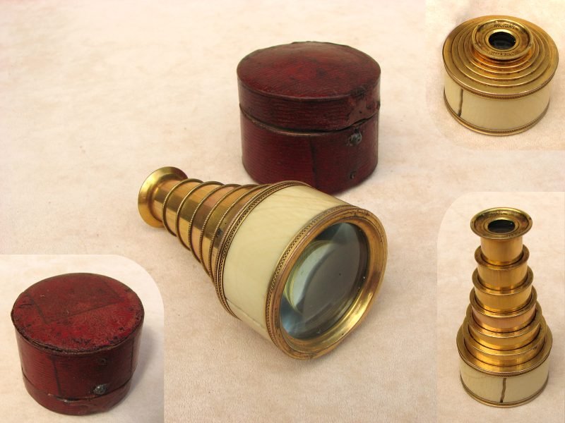 A spyglass with its case.
